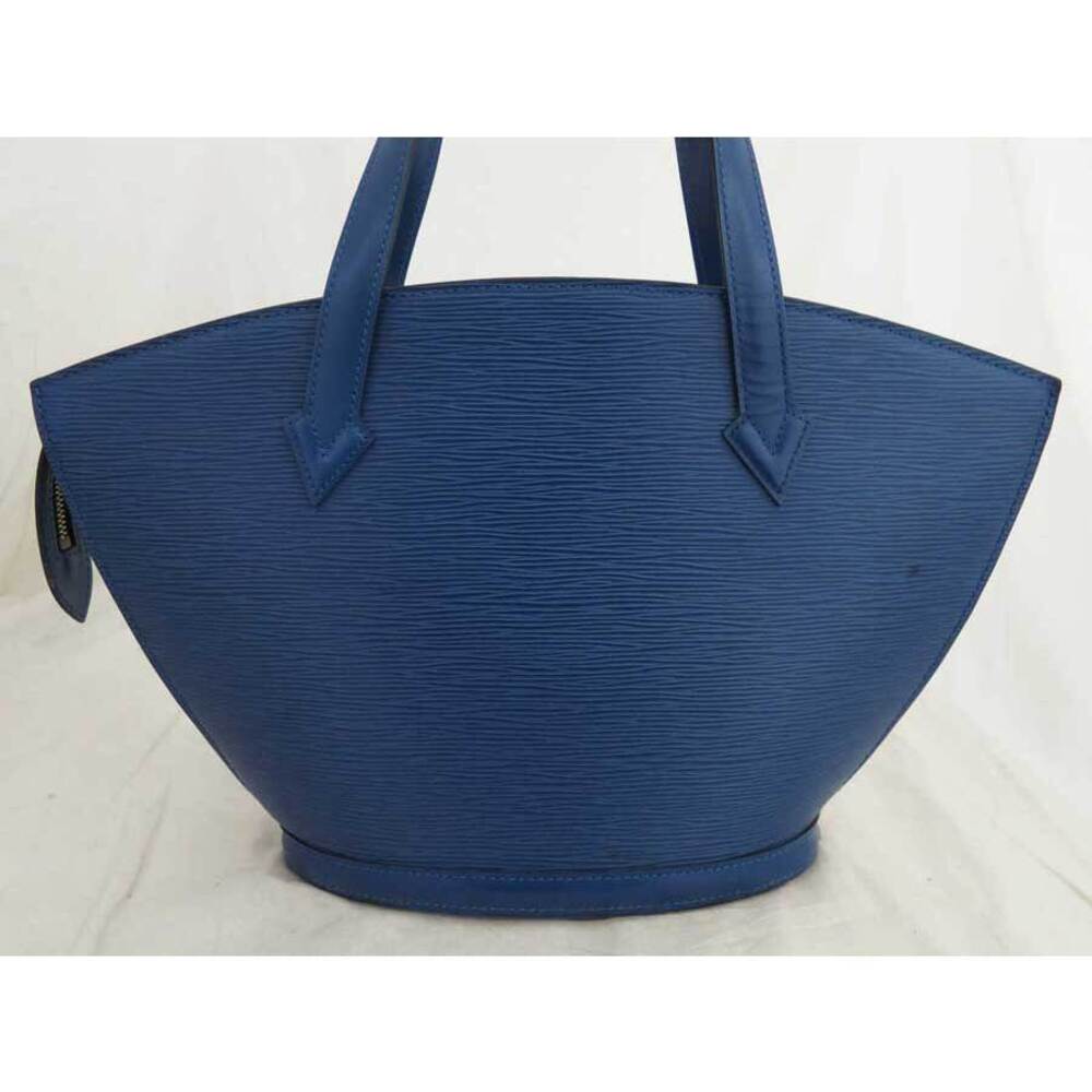Louis Vuitton classic Saint Epi bag tote Jacques blue leather handbag